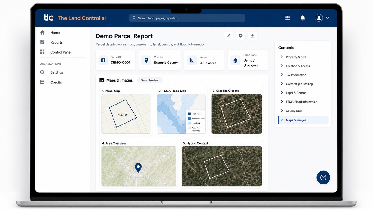TLCai maps and images report section